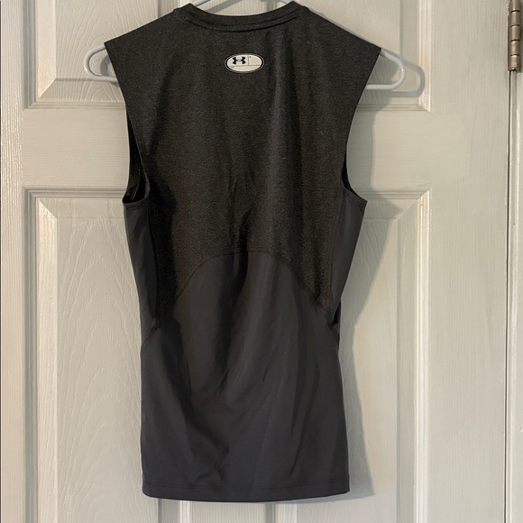 Under Armour Black and Gray Sleeveless Athletic Shirt Heat gear Compression S - Picture 4 of 4